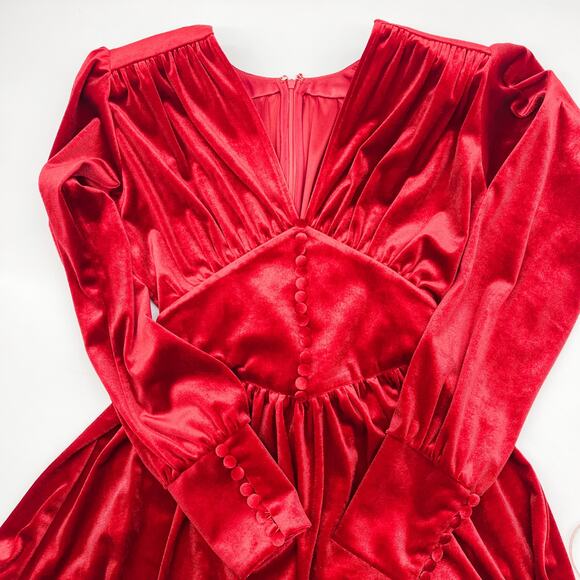 New Arrivals Dress Nico Rouge Pigalle Red Mini Dress Long Sleeves 34, US 4 - Picture 7 of 9